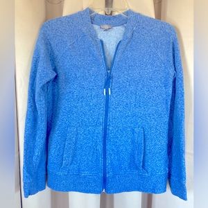 Talbots Heather Blue Zip-Up Jacket
